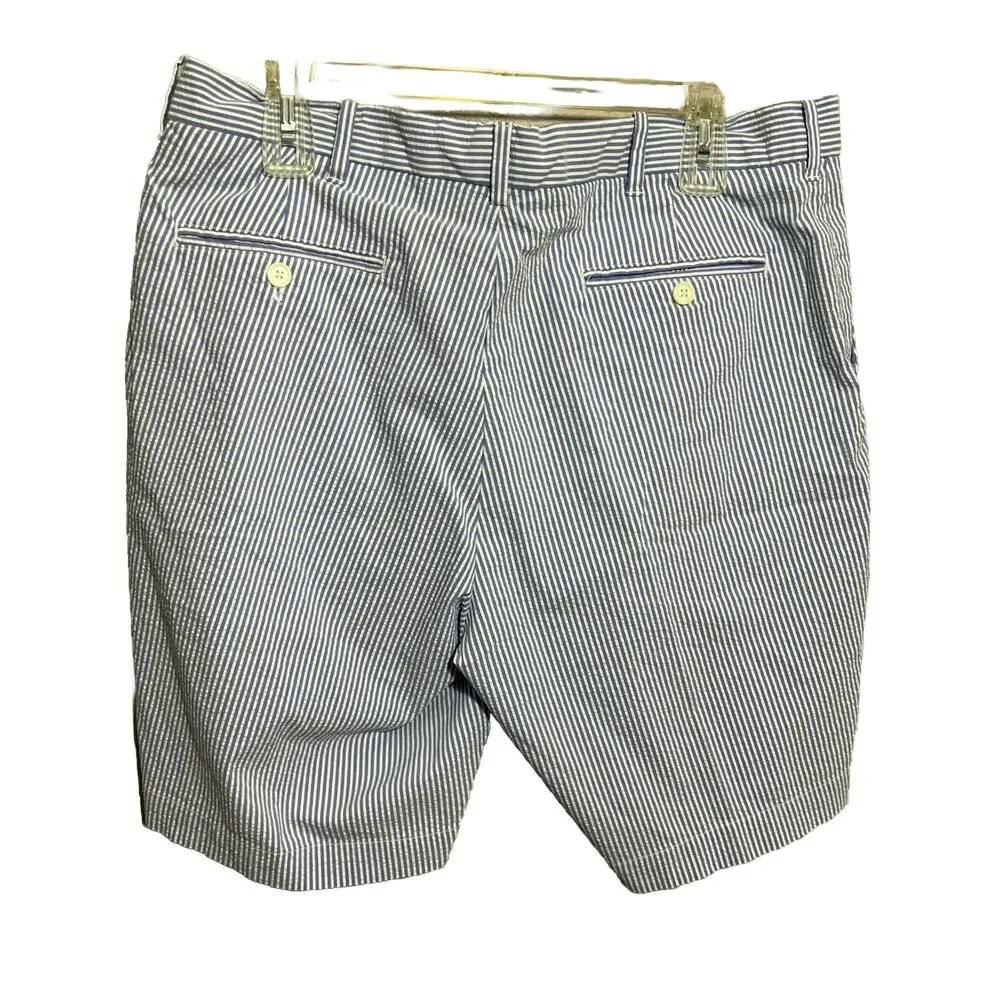 Polo Ralph Lauren Shorts Mens 36 Blue White Stripe Seersucker Casual